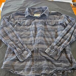 Columbia Blue and Gray Casual Button Down Shirt